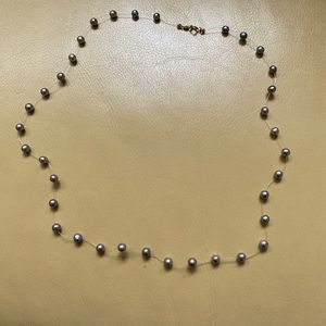 Gray iridescent costume necklace